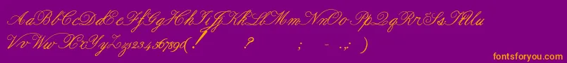 Formalscript Font – Orange Fonts on Purple Background
