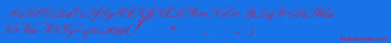 Formalscript Font – Red Fonts on Blue Background