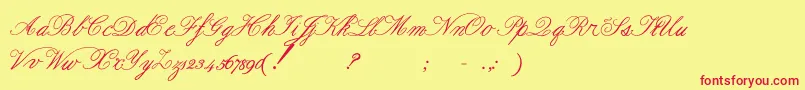 Formalscript Font – Red Fonts on Yellow Background