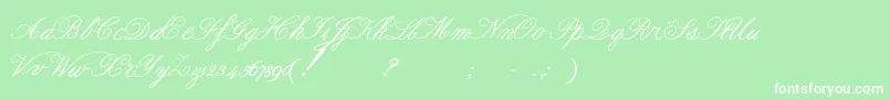 Formalscript Font – White Fonts on Green Background