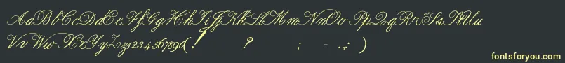 Fonte Formalscript – fontes amarelas em um fundo preto