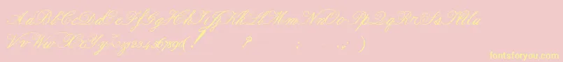 Formalscript Font – Yellow Fonts on Pink Background