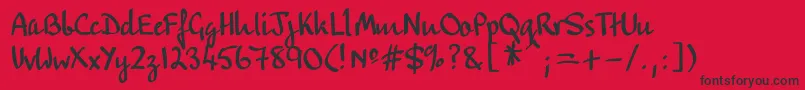 Flatpen Font – Black Fonts on Red Background
