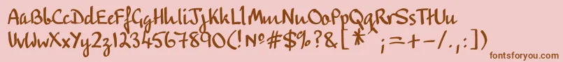 Flatpen-fontti – ruskeat fontit vaaleanpunaisella taustalla