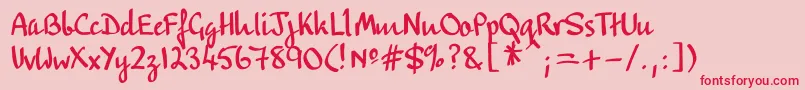 Weitere Informationen zur Flatpen-Schriftart Flatpen-Schriftart – Rote Schriften auf rosa Hintergrund