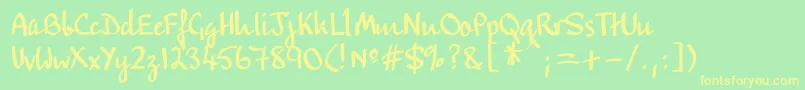 Flatpen Font – Yellow Fonts on Green Background