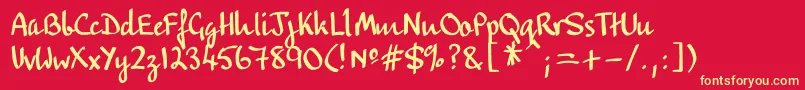 Flatpen Font – Yellow Fonts on Red Background