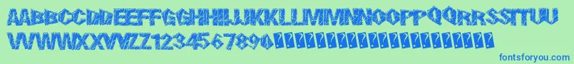 SmokingCracks Font – Blue Fonts on Green Background