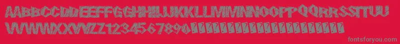 SmokingCracks-fontti – harmaat kirjasimet punaisella taustalla