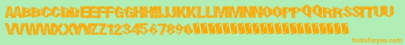 Шрифт SmokingCracks – оранжевые шрифты на зелёном фоне