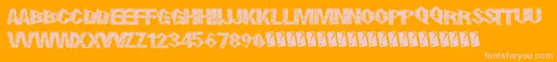 SmokingCracks-fontti – vaaleanpunaiset fontit oranssilla taustalla