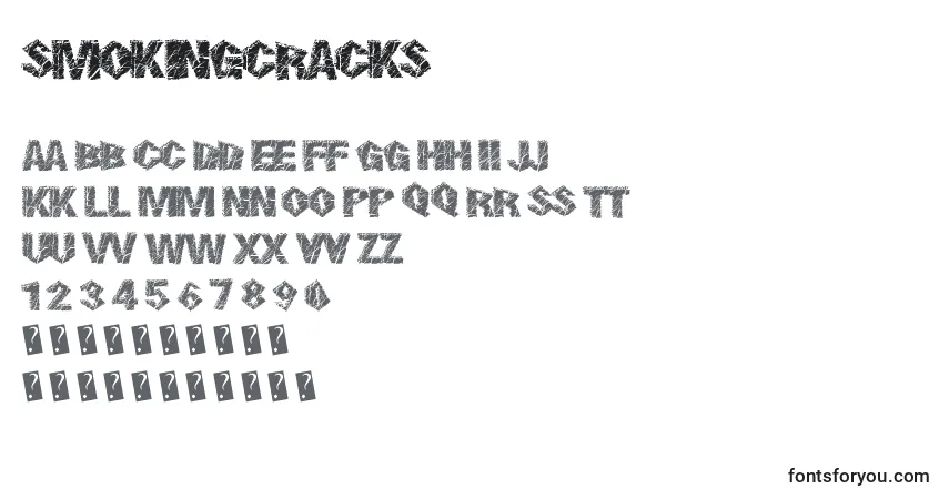 characters of smokingcracks font, letter of smokingcracks font, alphabet of  smokingcracks font