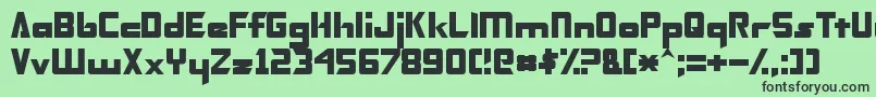 TransformersNormal-fontti – mustat fontit vihreällä taustalla