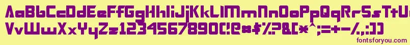 TransformersNormal Font – Purple Fonts on Yellow Background