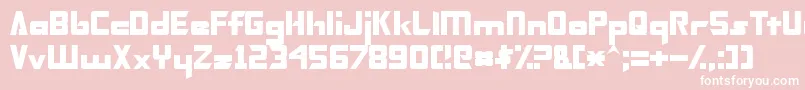TransformersNormal-fontti – valkoiset fontit vaaleanpunaisella taustalla