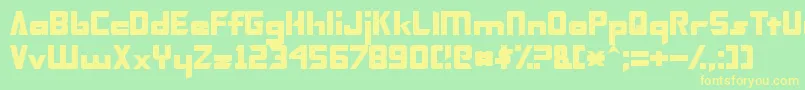 TransformersNormal-fontti – keltaiset fontit vihreällä taustalla