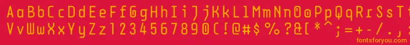 フォントDpsdbeyond – 赤い背景にオレンジの文字