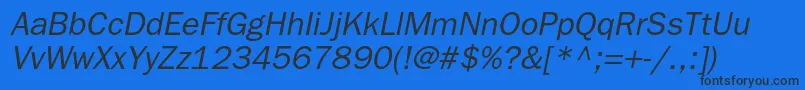 BloknotcItalic Font – Black Fonts on Blue Background