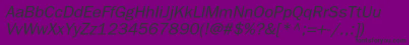 BloknotcItalic-fontti – mustat fontit violetilla taustalla