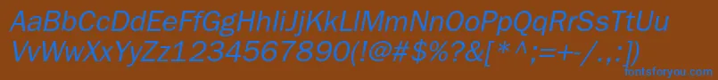 Шрифт BloknotcItalic – синие шрифты на коричневом фоне