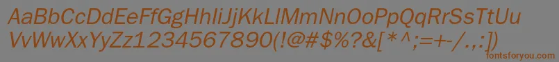BloknotcItalic Font – Brown Fonts on Gray Background