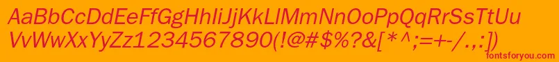BloknotcItalic Font – Red Fonts on Orange Background