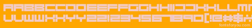 Fonte RobotBlocks – fontes rosa em um fundo laranja