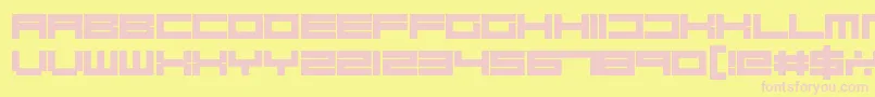 RobotBlocks Font – Pink Fonts on Yellow Background