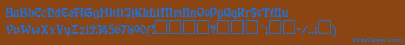 Czcionka RudelsbergRegular – niebieskie czcionki na brązowym tle