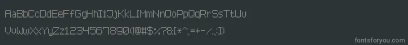AdvancedPixel7-Schriftart – Graue Schriften auf schwarzem Hintergrund