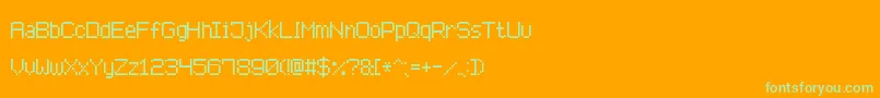 Шрифт AdvancedPixel7 – зелёные шрифты на оранжевом фоне