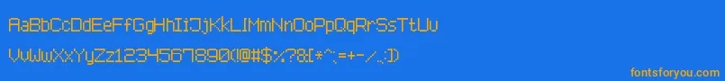 Czcionka AdvancedPixel7 – pomarańczowe czcionki na niebieskim tle