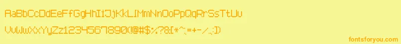 Шрифт AdvancedPixel7 – оранжевые шрифты на жёлтом фоне