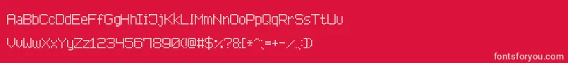 AdvancedPixel7-fontti – vaaleanpunaiset fontit punaisella taustalla