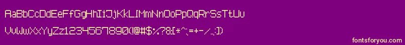 Fonte AdvancedPixel7 – fontes amarelas em um fundo roxo