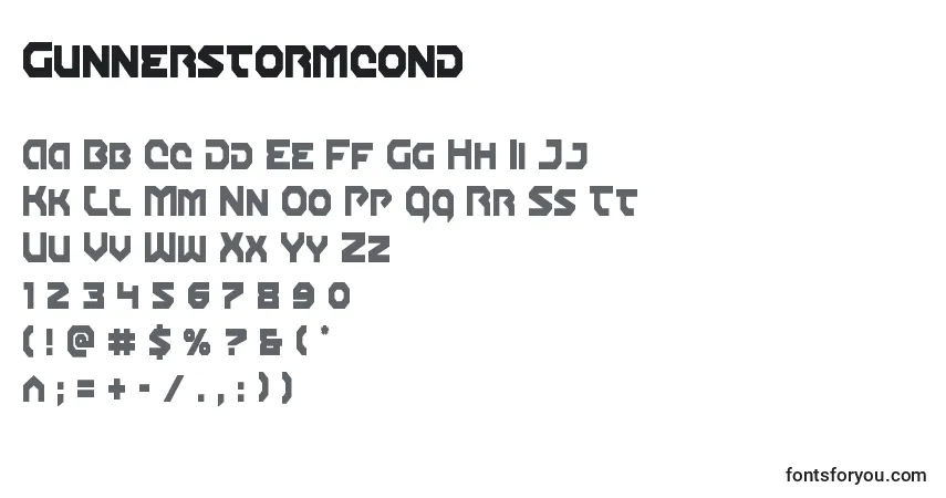 Gunnerstormcond Font – alphabet, numbers, special characters