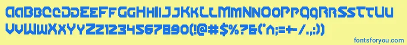 Gunnerstormcond Font – Blue Fonts on Yellow Background