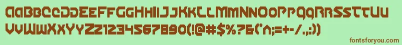 Gunnerstormcond Font – Brown Fonts on Green Background