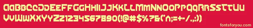 Gunnerstormcond Font – Yellow Fonts on Red Background