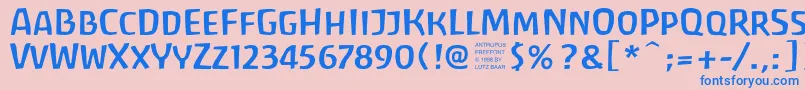 Antrf Font – Blue Fonts on Pink Background