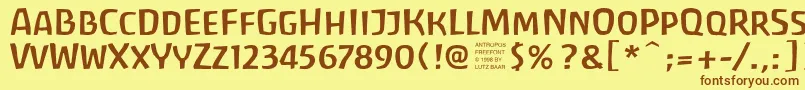 Шрифт Antrf – коричневые шрифты на жёлтом фоне