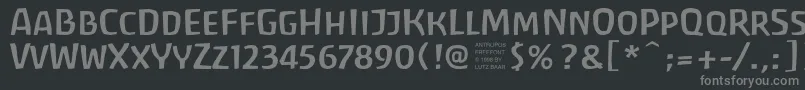 フォントAntrf – 黒い背景に灰色の文字