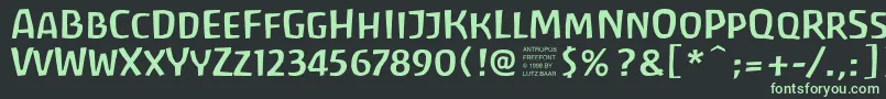 フォントAntrf – 黒い背景に緑の文字