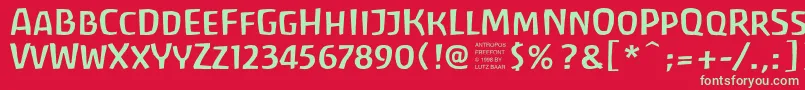 Antrf Font – Green Fonts on Red Background