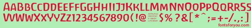 Antrf Font – Red Fonts on Green Background