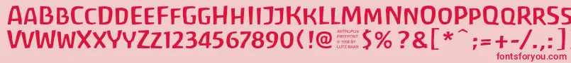 フォントAntrf – ピンクの背景に赤い文字