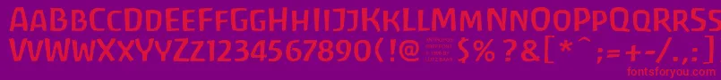 フォントAntrf – 紫の背景に赤い文字