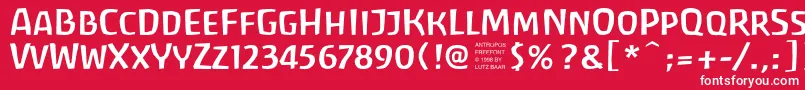 フォントAntrf – 赤い背景に白い文字