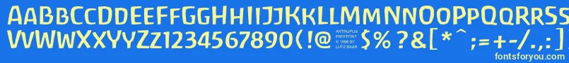 Antrf Font – Yellow Fonts on Blue Background