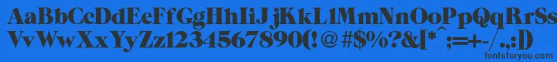 ZeppRegularDb Font – Black Fonts on Blue Background